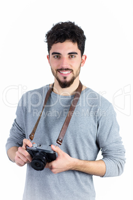 Casual man taking a selfie