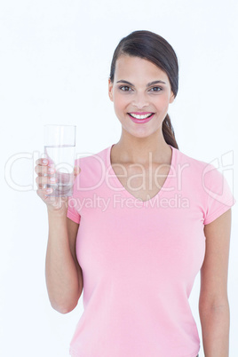 Beautiful woman drinking glass of water