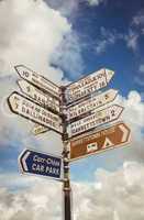 Signpost for places in cork Ireland