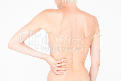 Beautiful woman with back pain