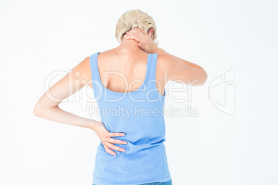 Woman suffering from neck pain