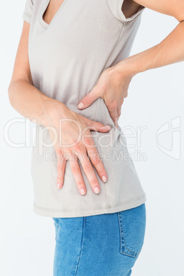 Woman suffering from back pain