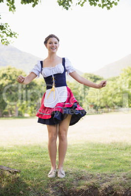 Pretty oktoberfest girl in the park