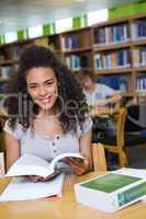 Student studying in the library