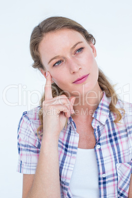 Thoughtful pretty hipster