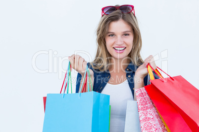 Woman holding shopping bags