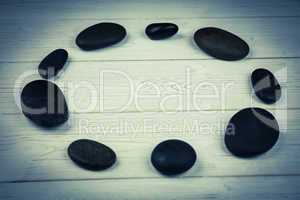 Pebble circle on a table