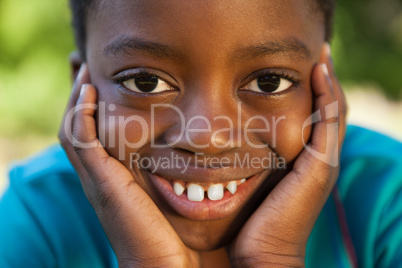 Little boy smiling at camera