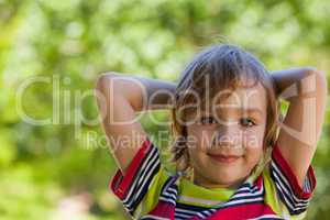 Happy little boy in the park