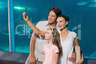 Happy family taking a selfie