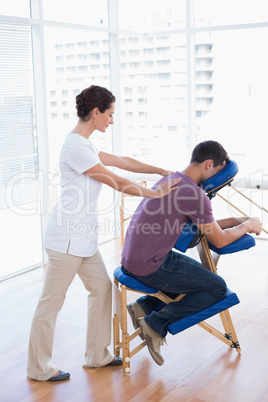 Man having back massage