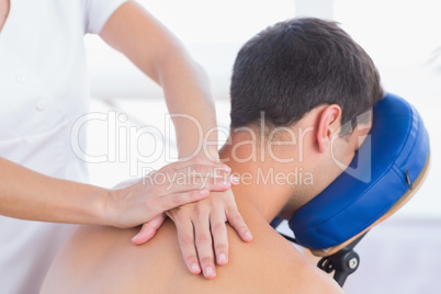 Man having back massage