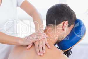 Man having back massage