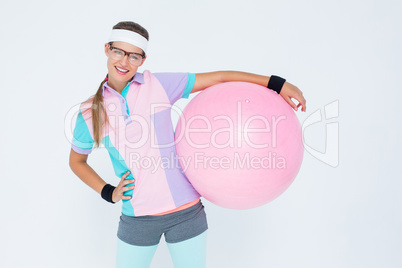 Geeky hipster posing in sportswear