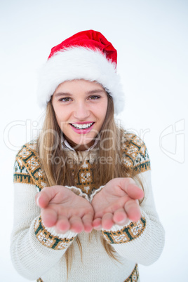 Happy hipster showing her hands