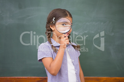 Pupil looking camera with magnifying glass