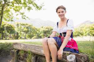 Pretty oktoberfest girl smiling at camera