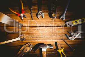 DIY tools laid out on table