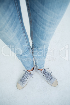 Woman wearing trainers