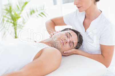 Man receiving neck massage