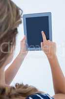 Woman using tablet pc