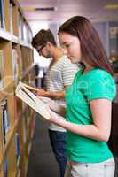 Students reading in the library