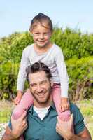 Father and daughter having fun