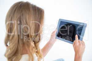 Woman using tablet pc