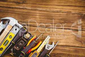 DIY tools laid out on table