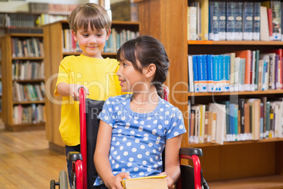 Cute pupils at the library