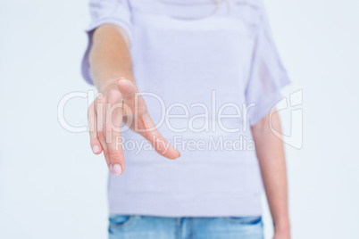 Woman pointing with her finger