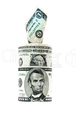 banknotes dollars on white background