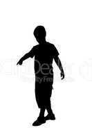 silhouette of a boy on a white background