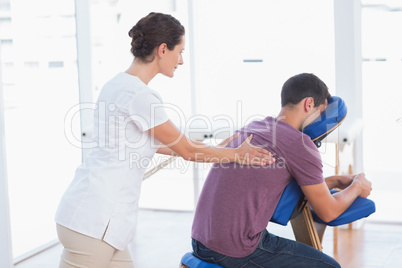 Man having back massage