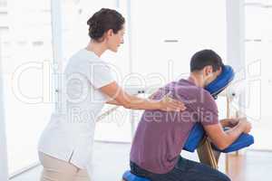 Man having back massage