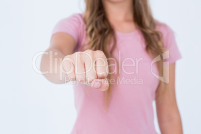 Woman presenting her fist