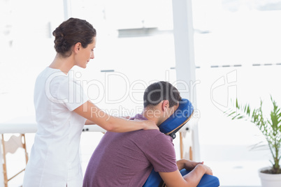 Man having back massage