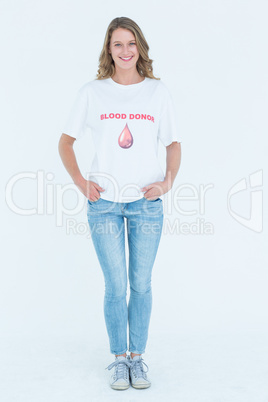 Blood donor standing hands in pocket