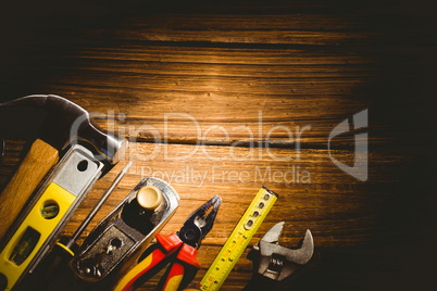 DIY tools laid out on table