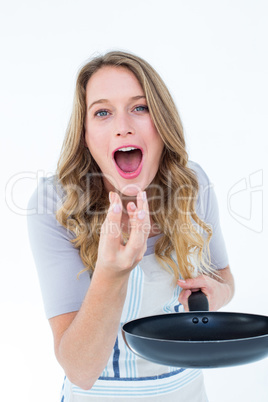 Woman eating the meal