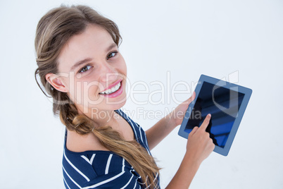 Woman using tablet pc