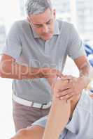 Man having knee massage