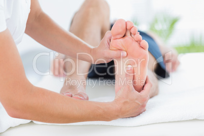 Man having foot massage