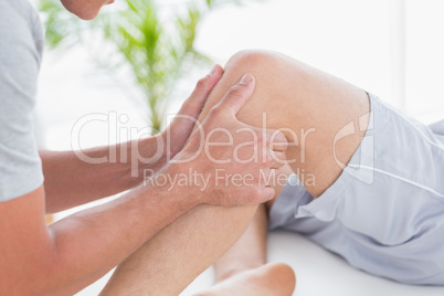 Man having knee massage