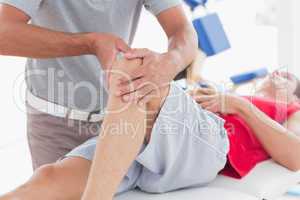 Man having knee massage