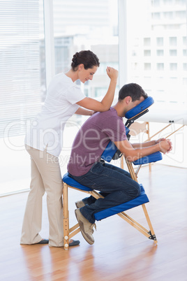 Man having back massage