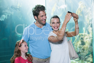 Happy family taking a selfie