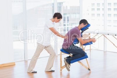 Man having back massage