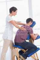 Man having back massage