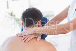 Man having back massage